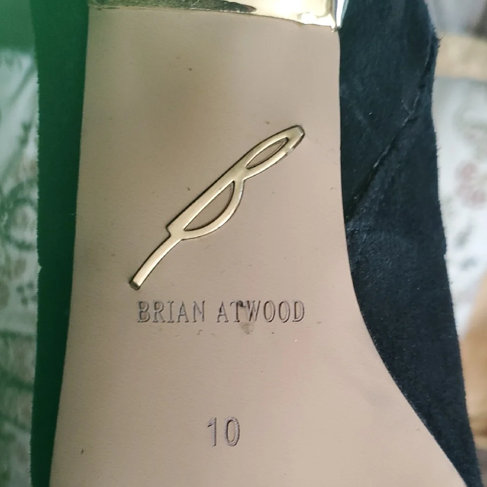 Brian Atwood Black Ankle Booties with Suede Finish - Picture 12 of 12